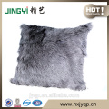 Milk Goat Fur Skin Cushion Cover Dyed Single Color Grey